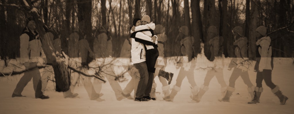 Hugging in the Snow