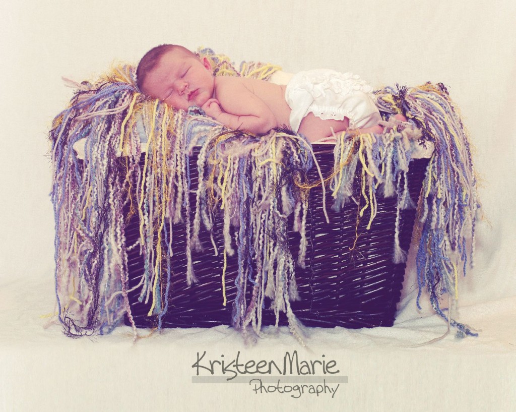 Baby in Basket with Yarn Nest