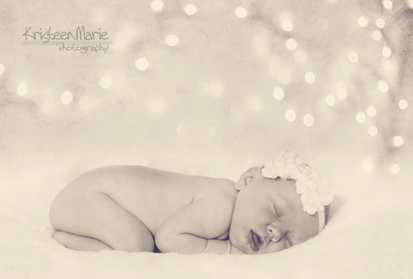 Newborn Photography with Chrismas Lights