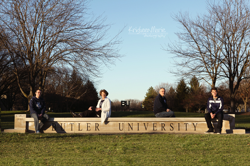 Family Photography on Butler University Sign