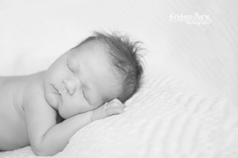 Sleeping Baby in Black and White