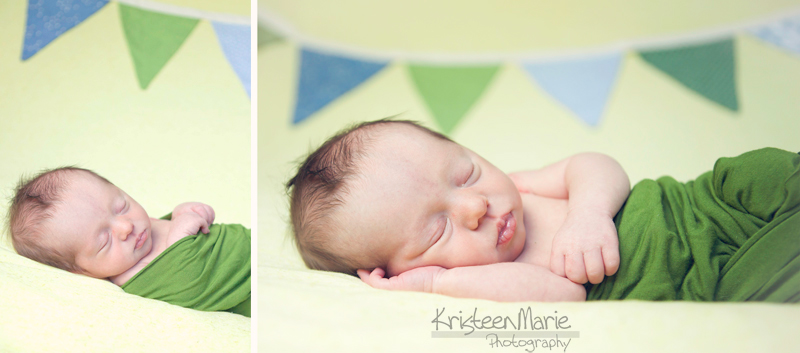 Newborn with Banner Flag Backdrop