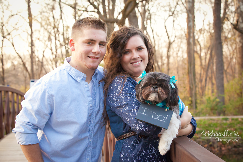Engagement picture with Dog 