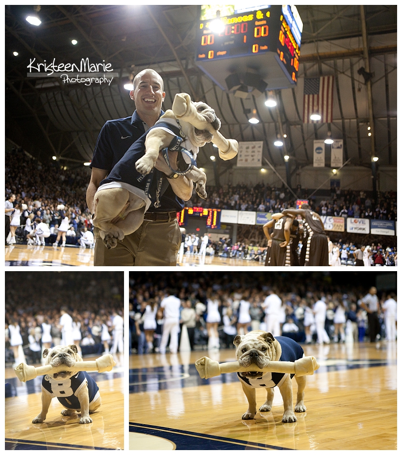 Blue II and Michael at Butler Baskeball Game