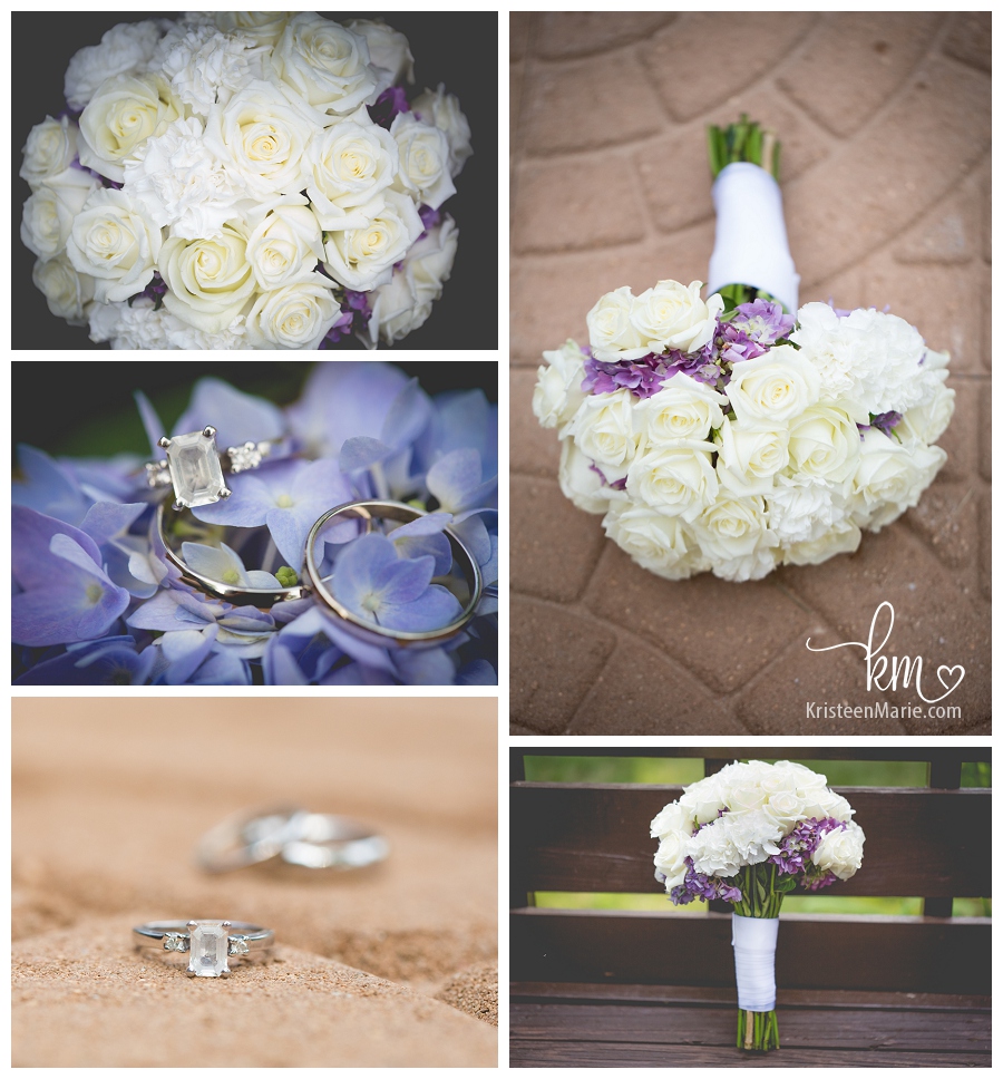 wedding detials - flowers and rings