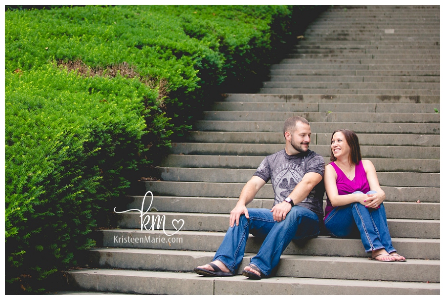 Engaged couple in Broadripple