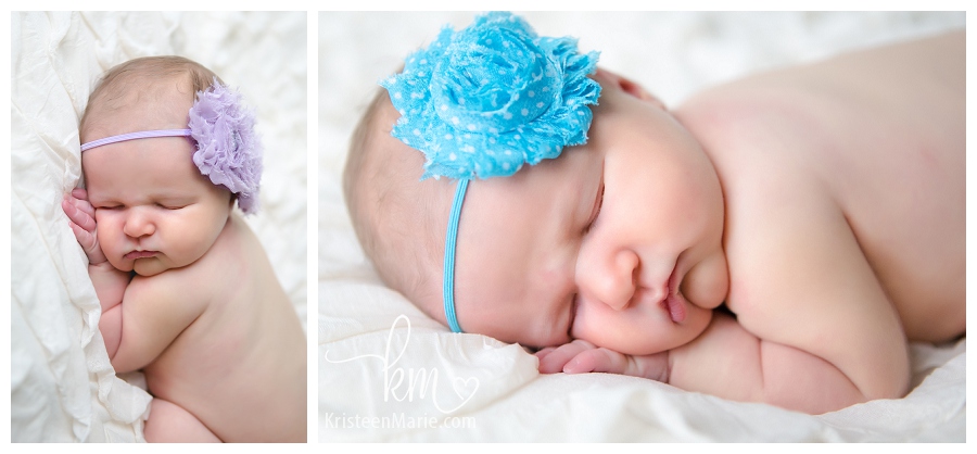 baby in pastel color headbands