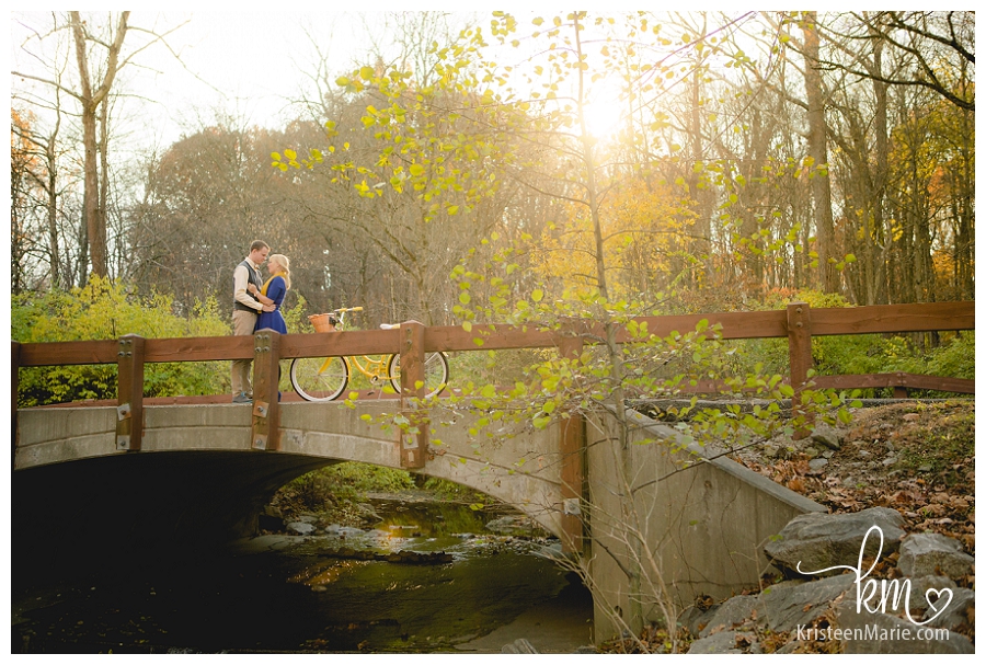 Engagement photography on bridge