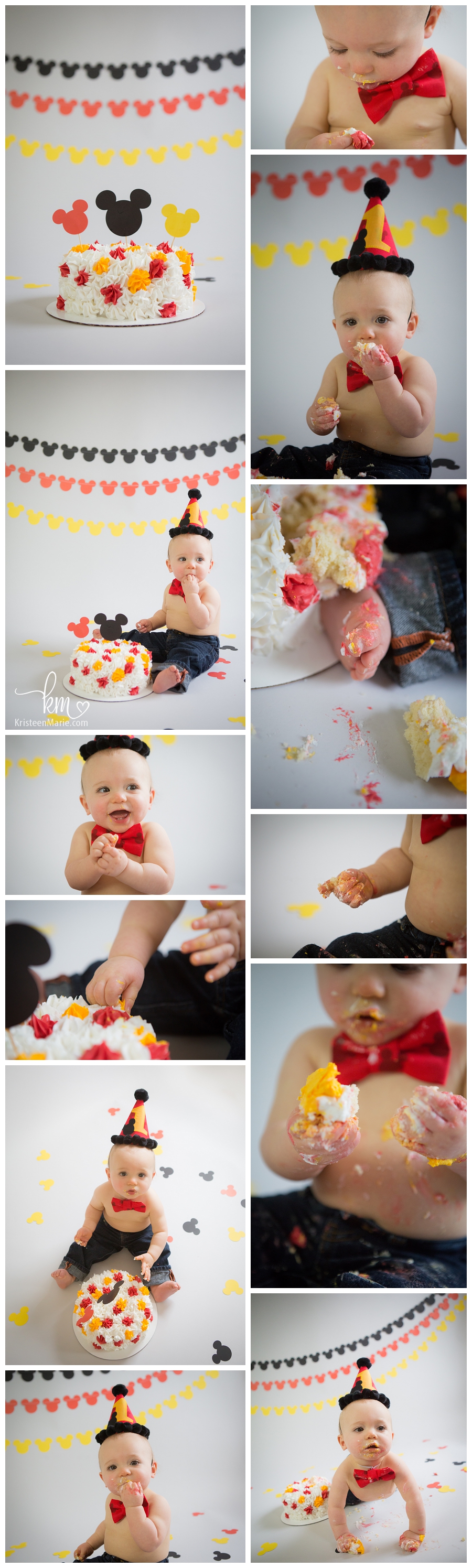 Mickey Cake Smash - First Birthday Photography in Indianapolis