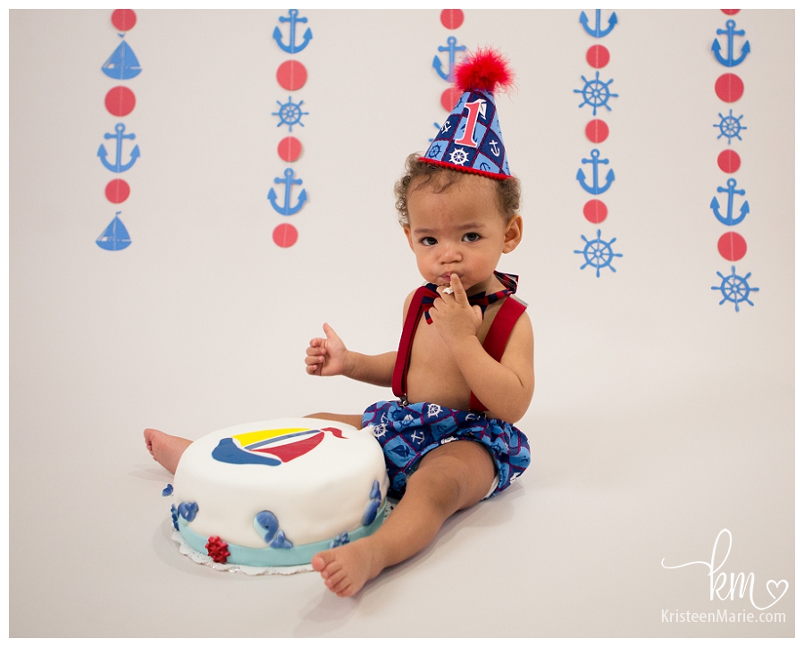 Nautical Cake Smash - child 1st birthday photography