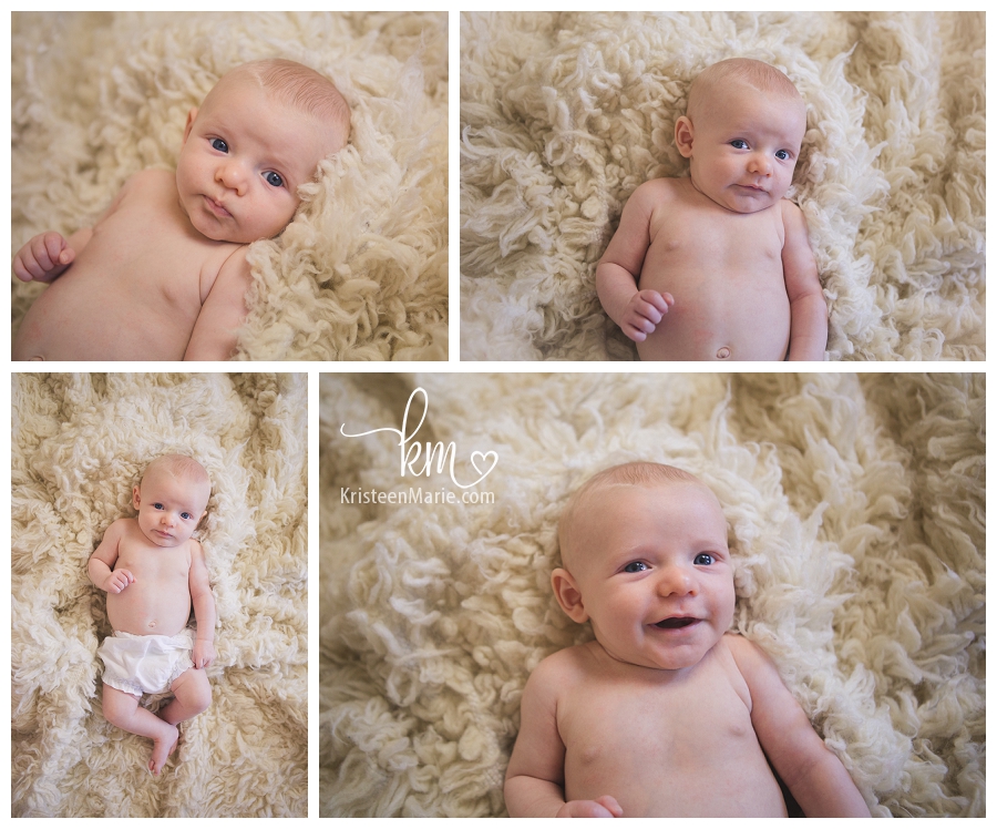 3 month old poses for photography