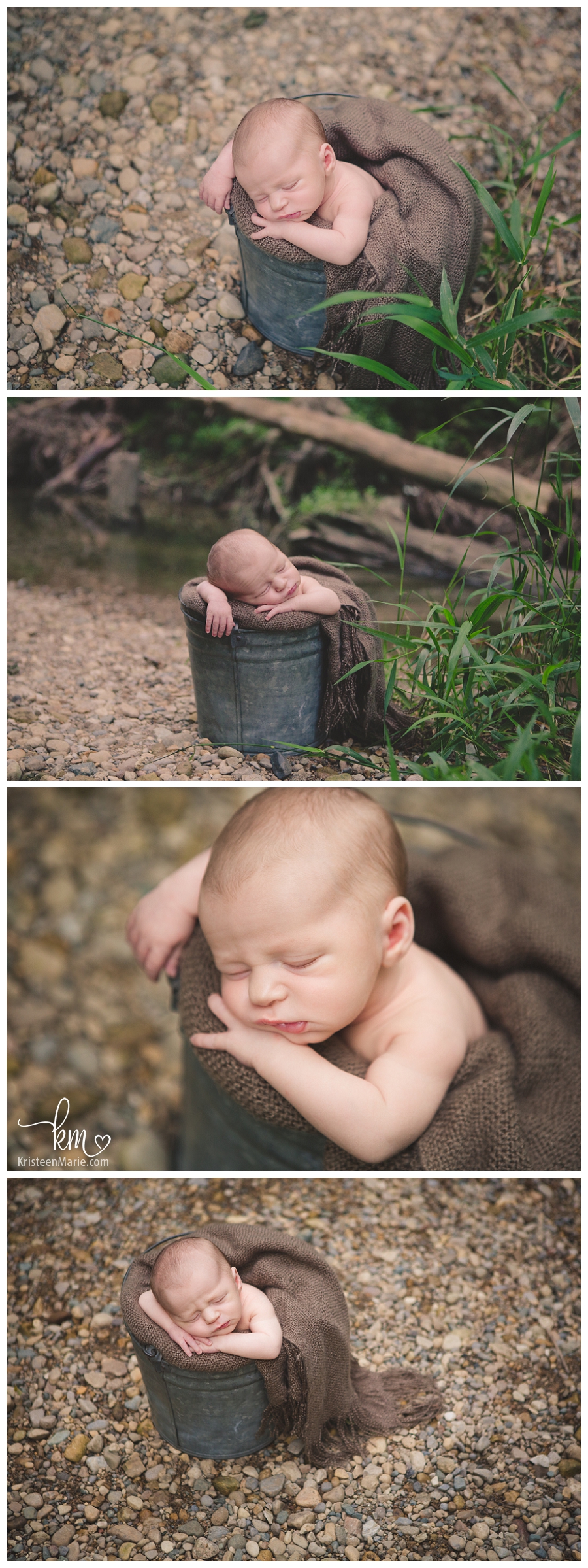 newborn boy outside for photography in Indianapolis