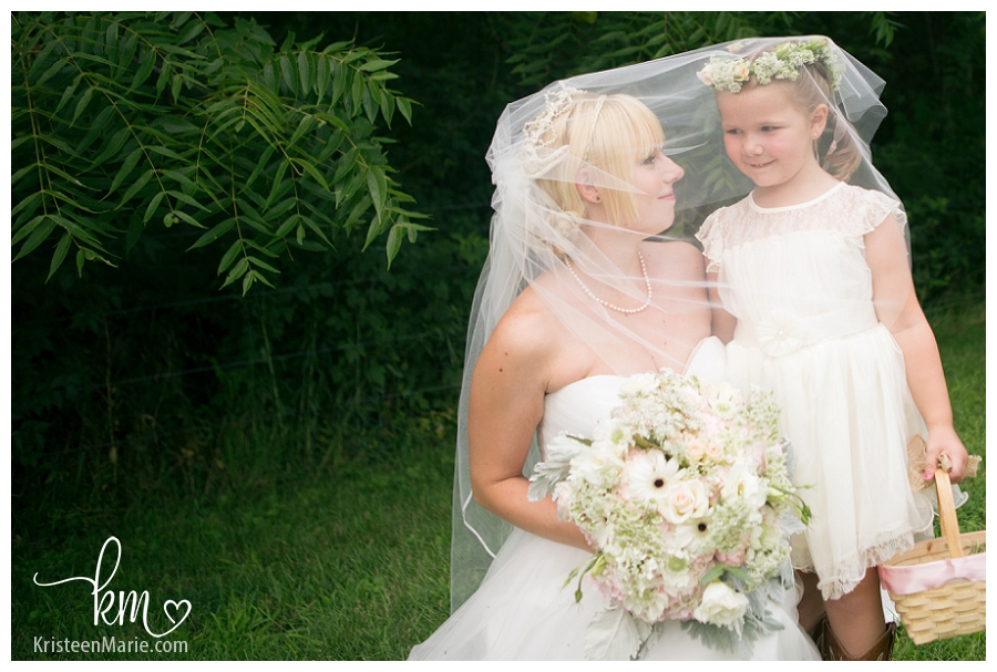 bride and her flower girl - Indianapolis 