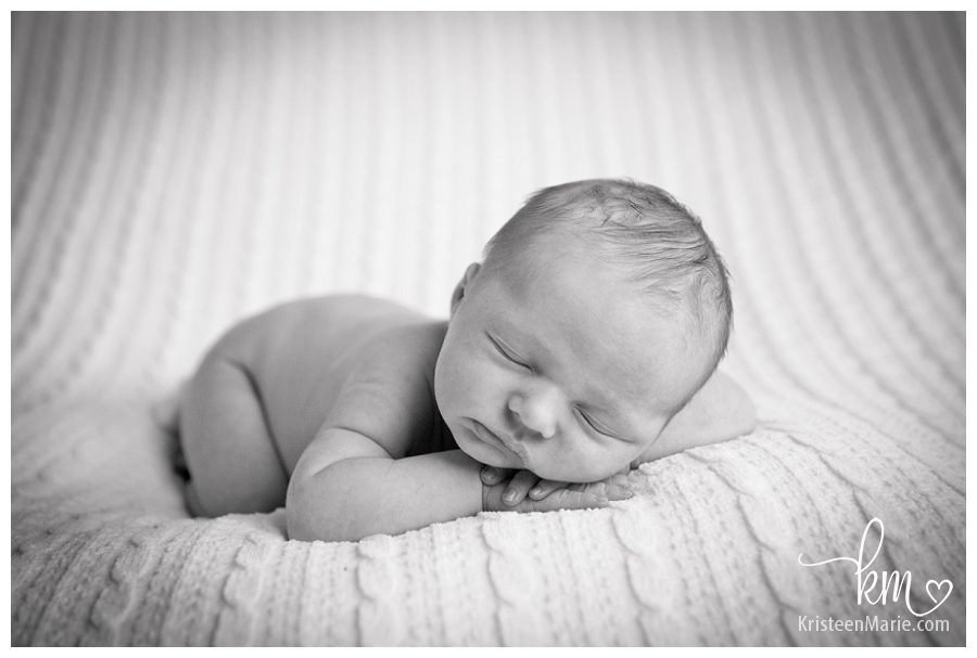 Noblesville baby in black and white