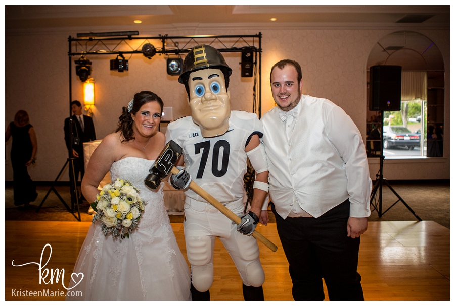 Bride and Groom with Purdue Pete