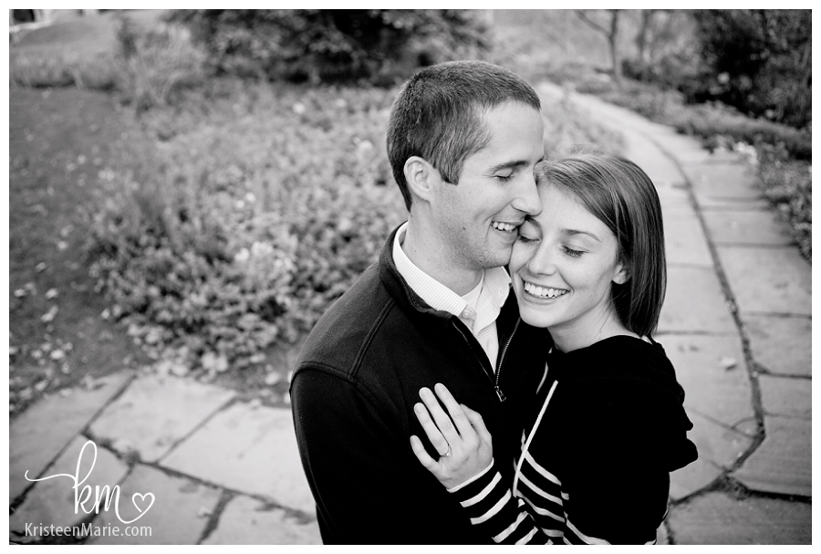 black and white engagement picture