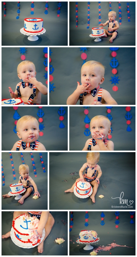 Anchor Themed Cake Smash Zionsville Child Photography · KristeenMarie