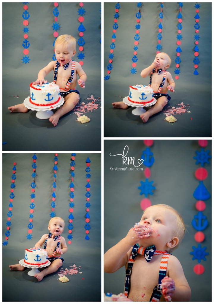Anchor Themed Cake Smash Zionsville Child Photography · KristeenMarie
