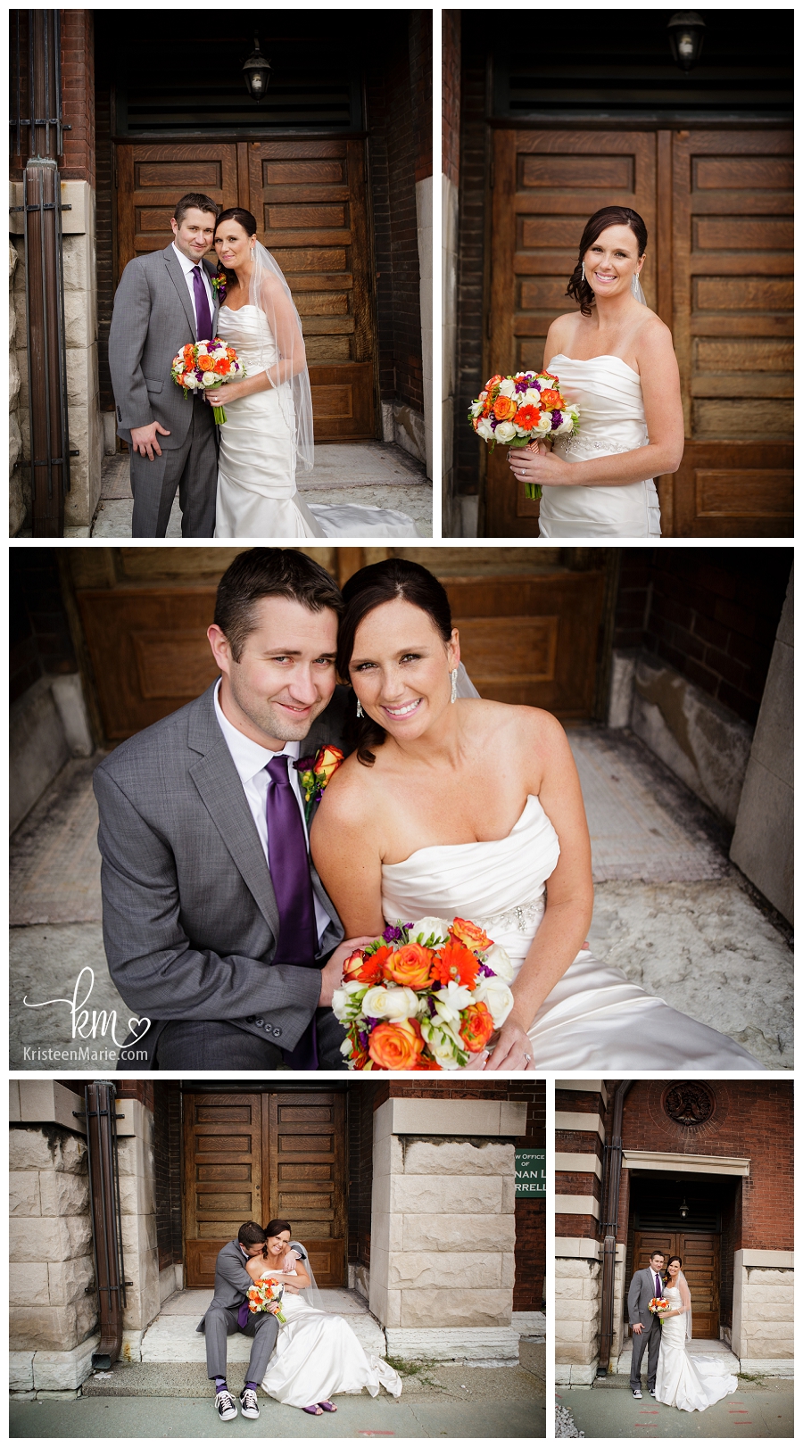 Purple and orange wedding photography