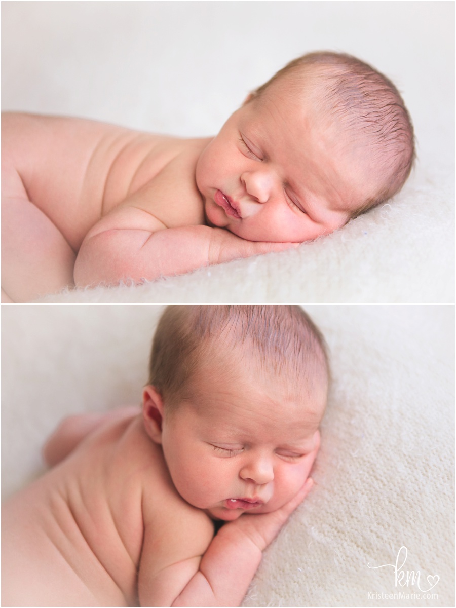 newborn girl with lots of cute baby rolls