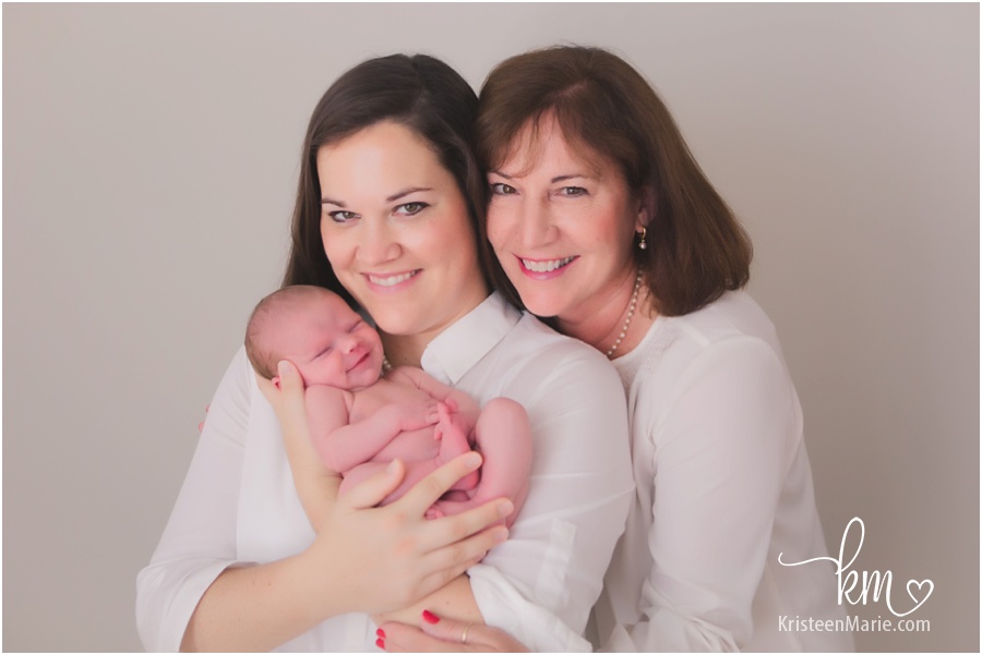 3 generations with newborn baby girl