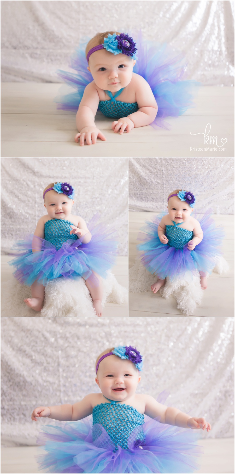 Little girl in tutu - purple and teal
