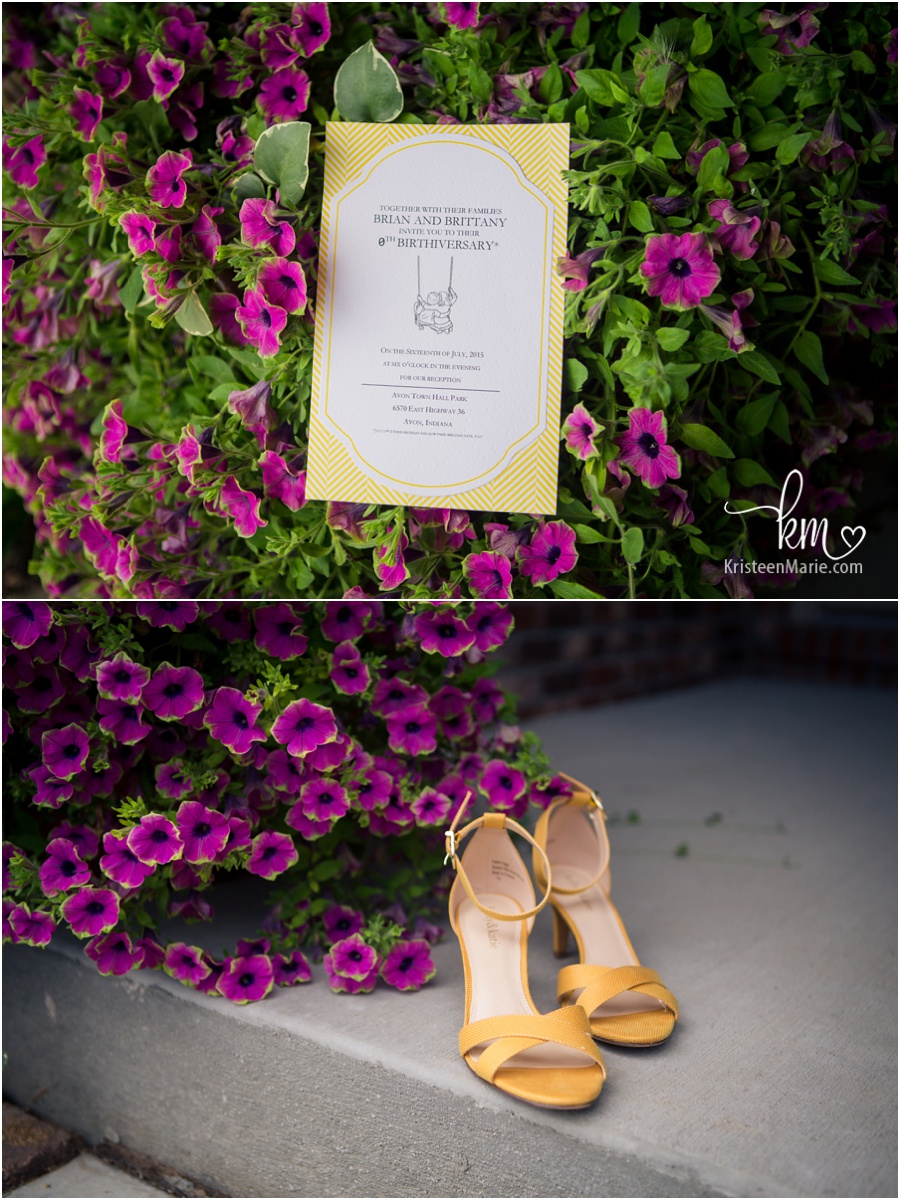 wedding invite with shoes