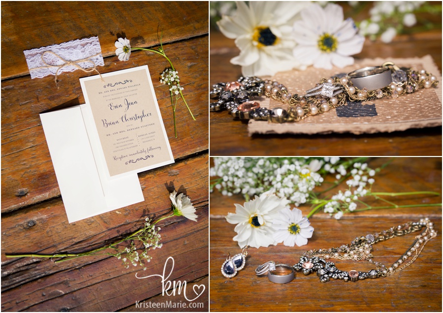 wedding ring and invitations