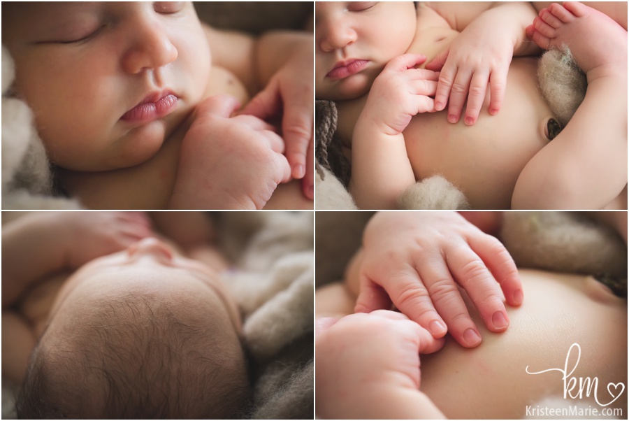 sweet baby features - hands, toes, nose, and hair