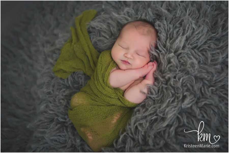 green and grey - newborn picture