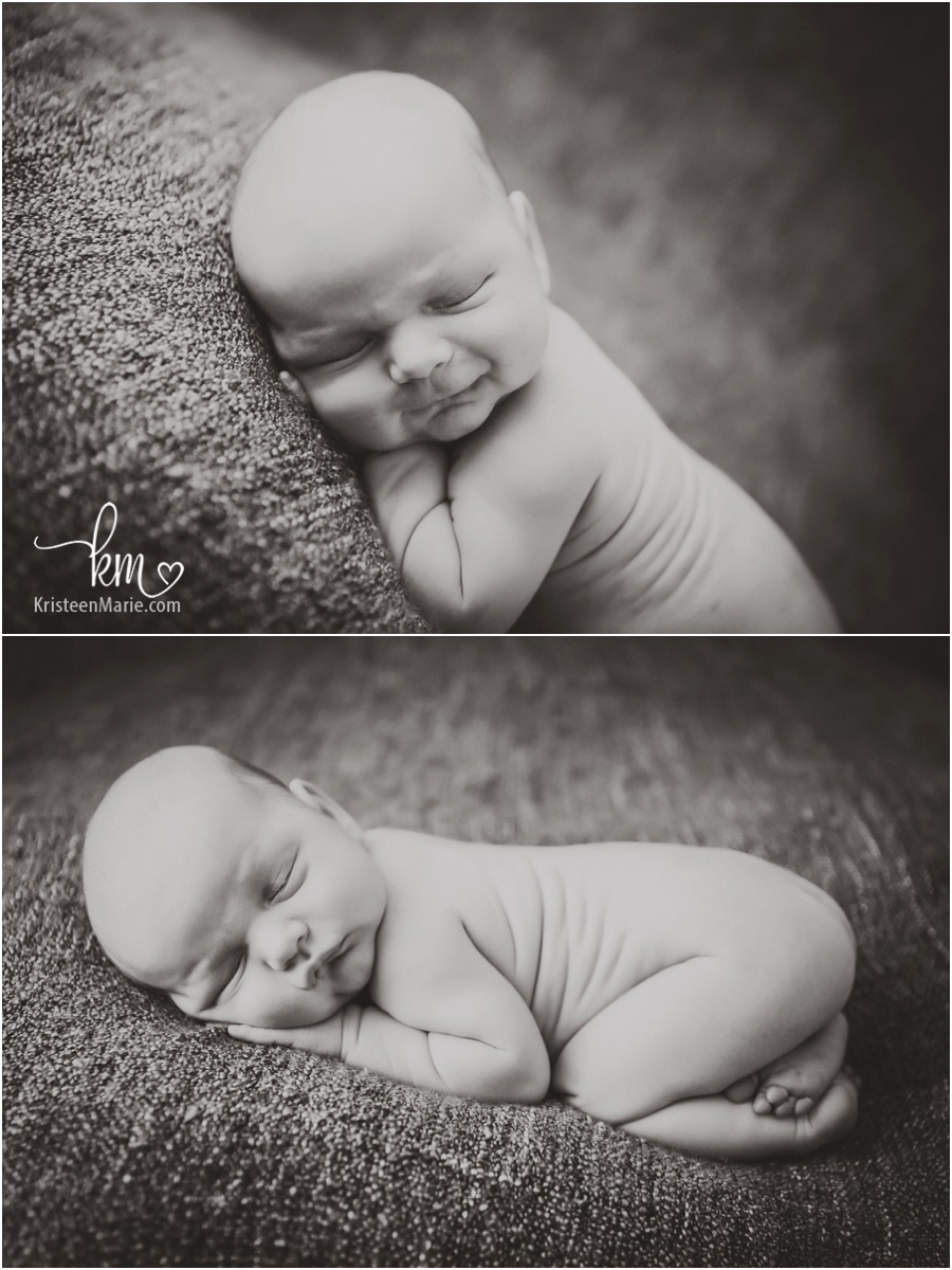 black and white newborn photography - beautiful baby boy