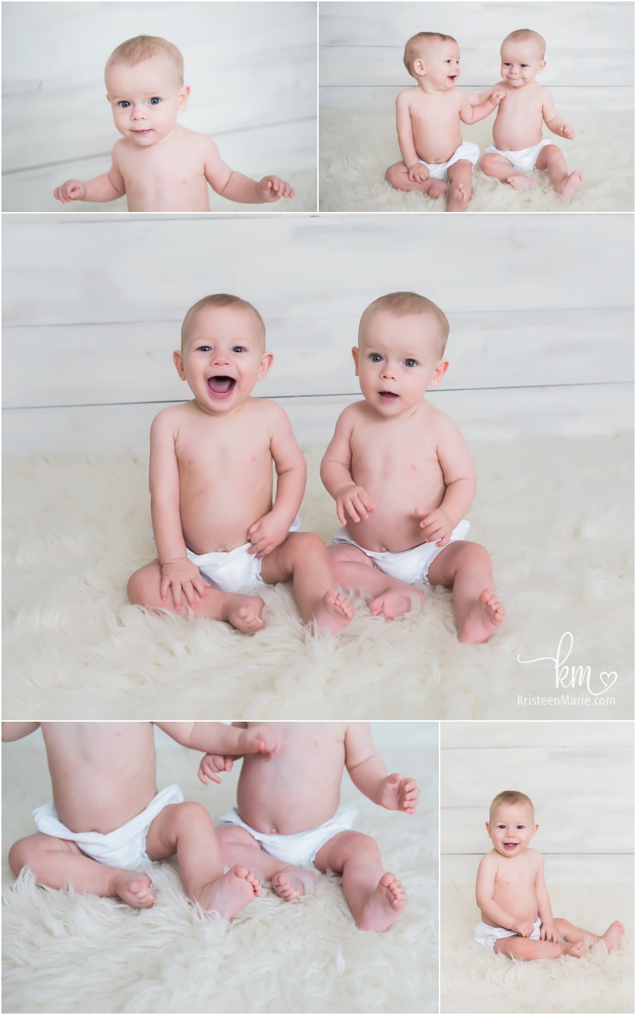 child photography with twins in dipaer covers