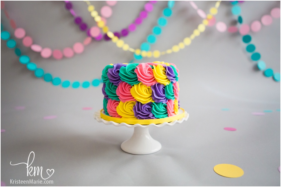 1st birthday cake - colorful 