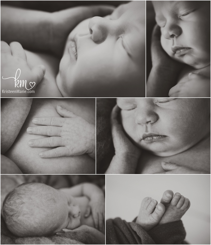 newborn baby features - hands, feet, nose, cheeks, and fingers
