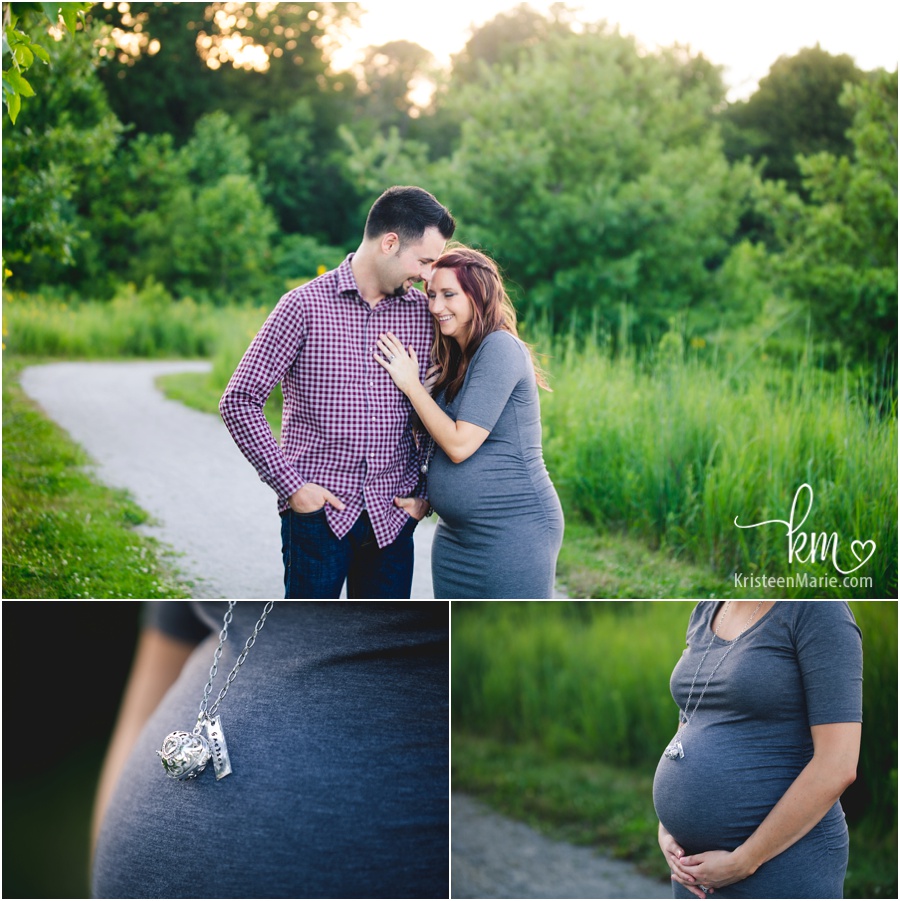  couple laughting with baby bump