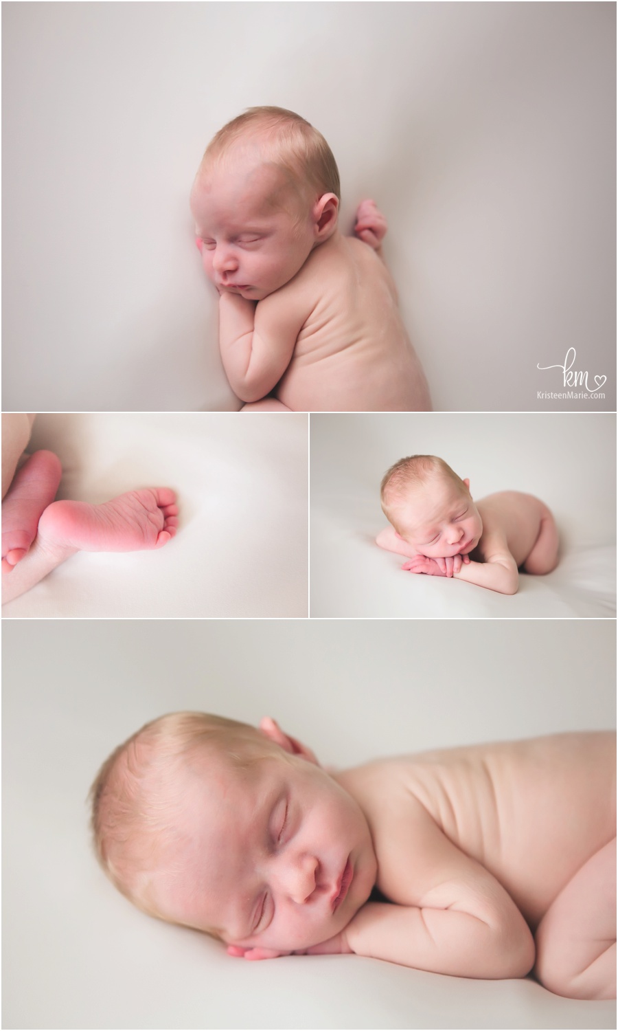 simple sleeping newborn boy on white backdrop - simple, timeless, classic newborn photography