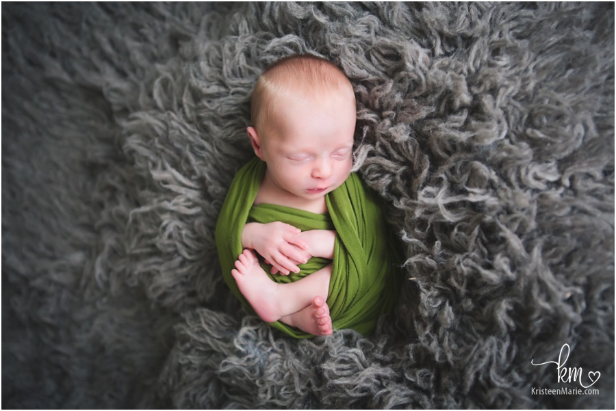 green and gray - newborn picture