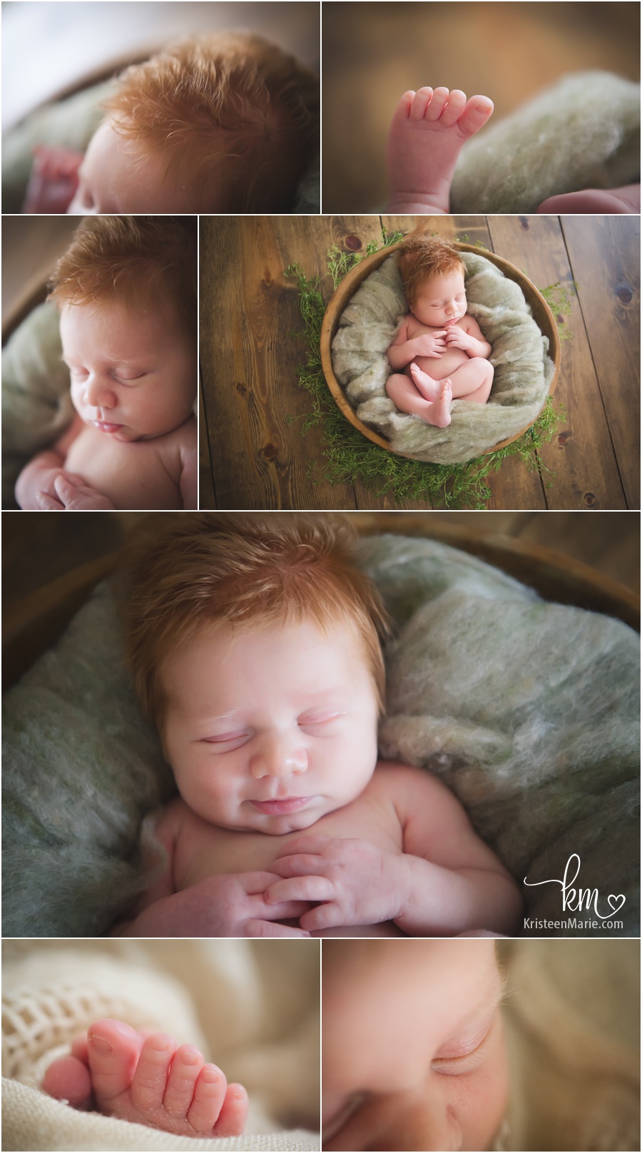 Zionsville newborn photography - newborn boy with red hair
