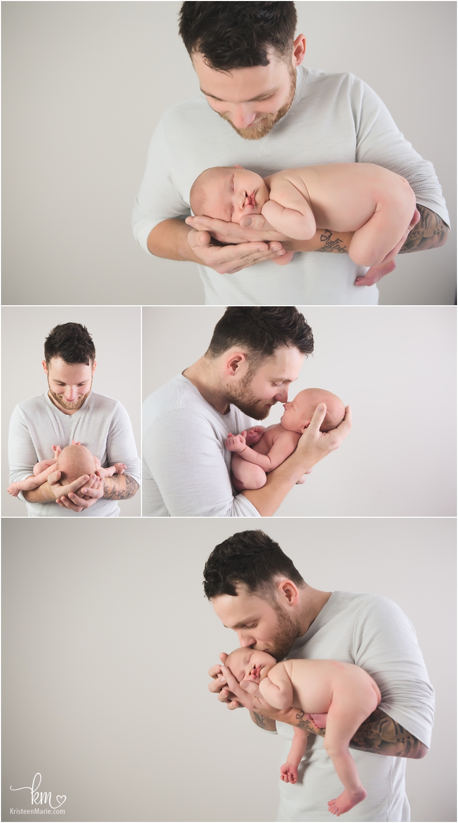 dad and newborn baby poses 