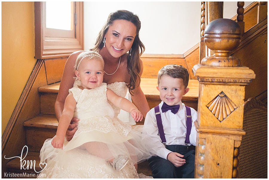 bride with kids