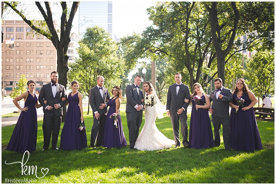 bridal party - purple and grey