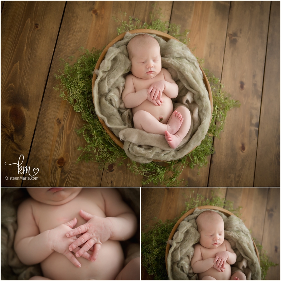 rustic newborn baby picture
