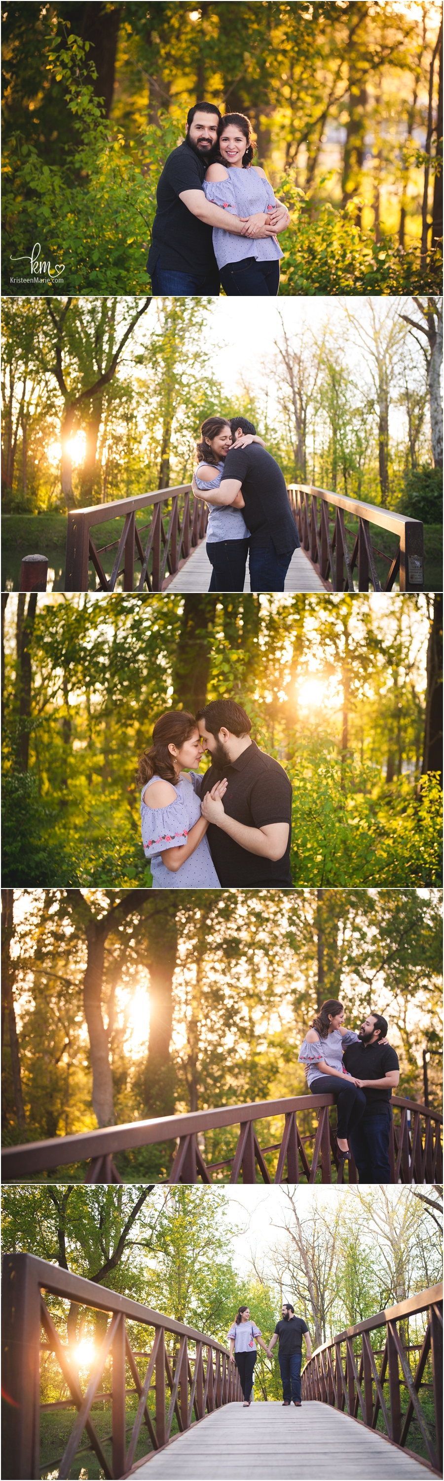 Engagement pictures at sunset in Indianapolis, Indiana