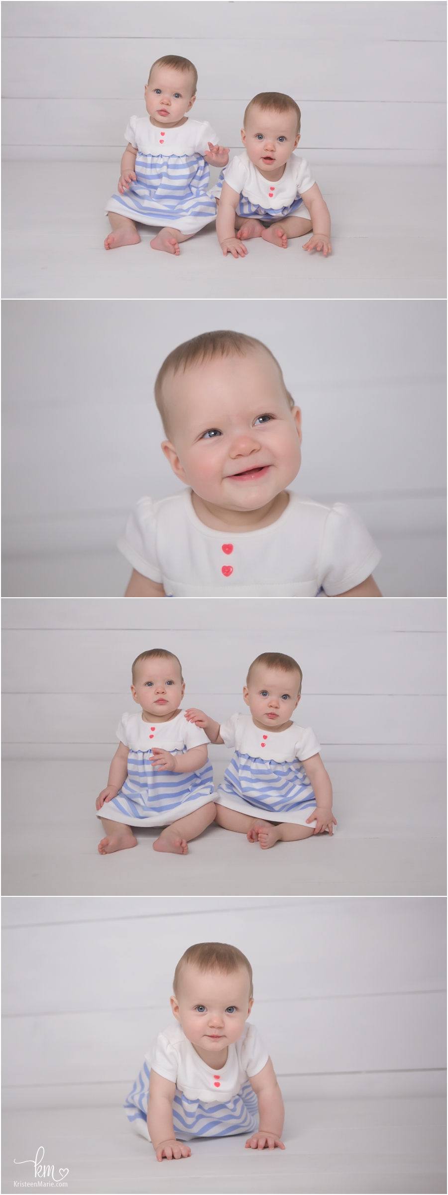 twin sisters 7 months old - sitter session