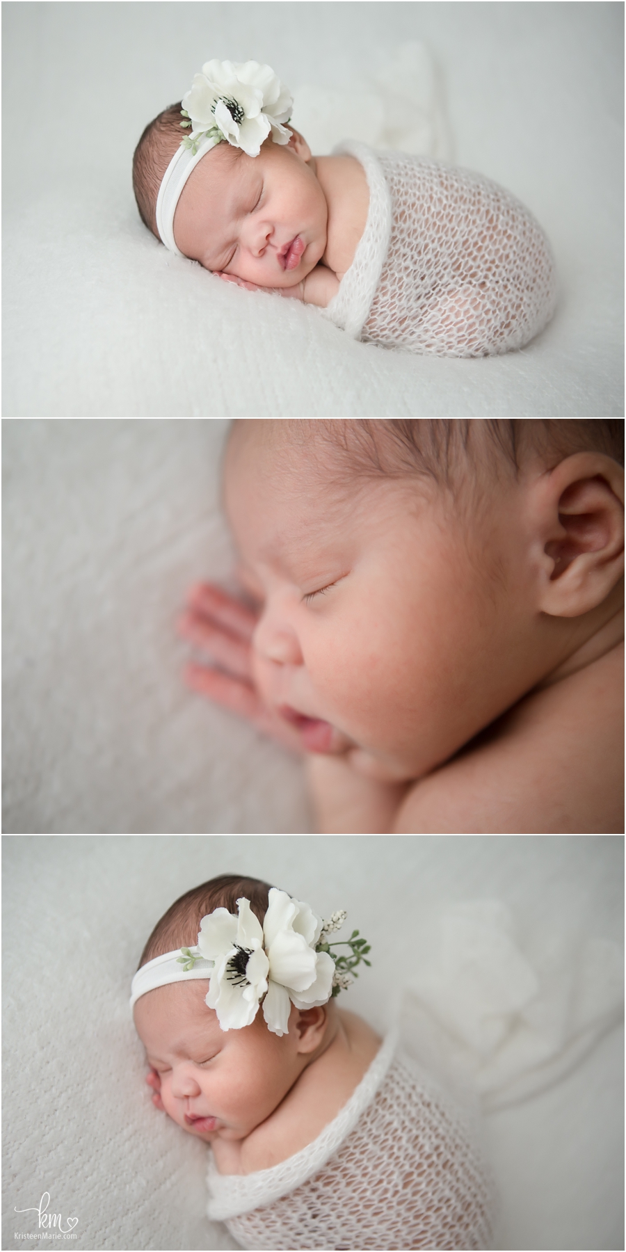 Indianapolis newborn baby girl - newborn girl on white