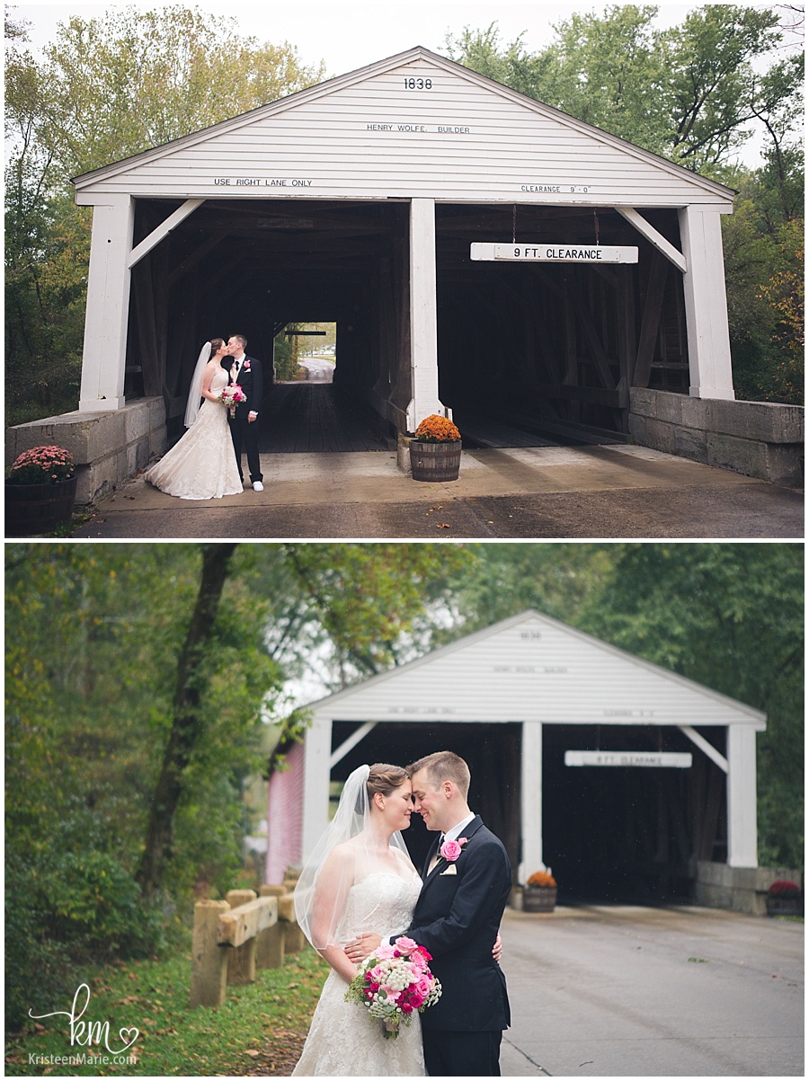 covered bridge wedding pictures