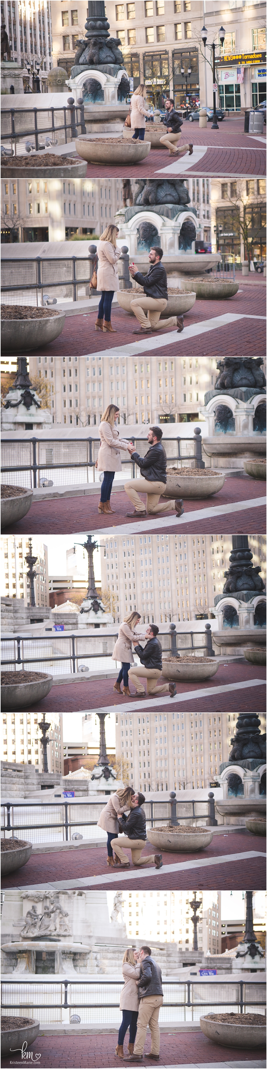 downtown Indianapolis proposal photography