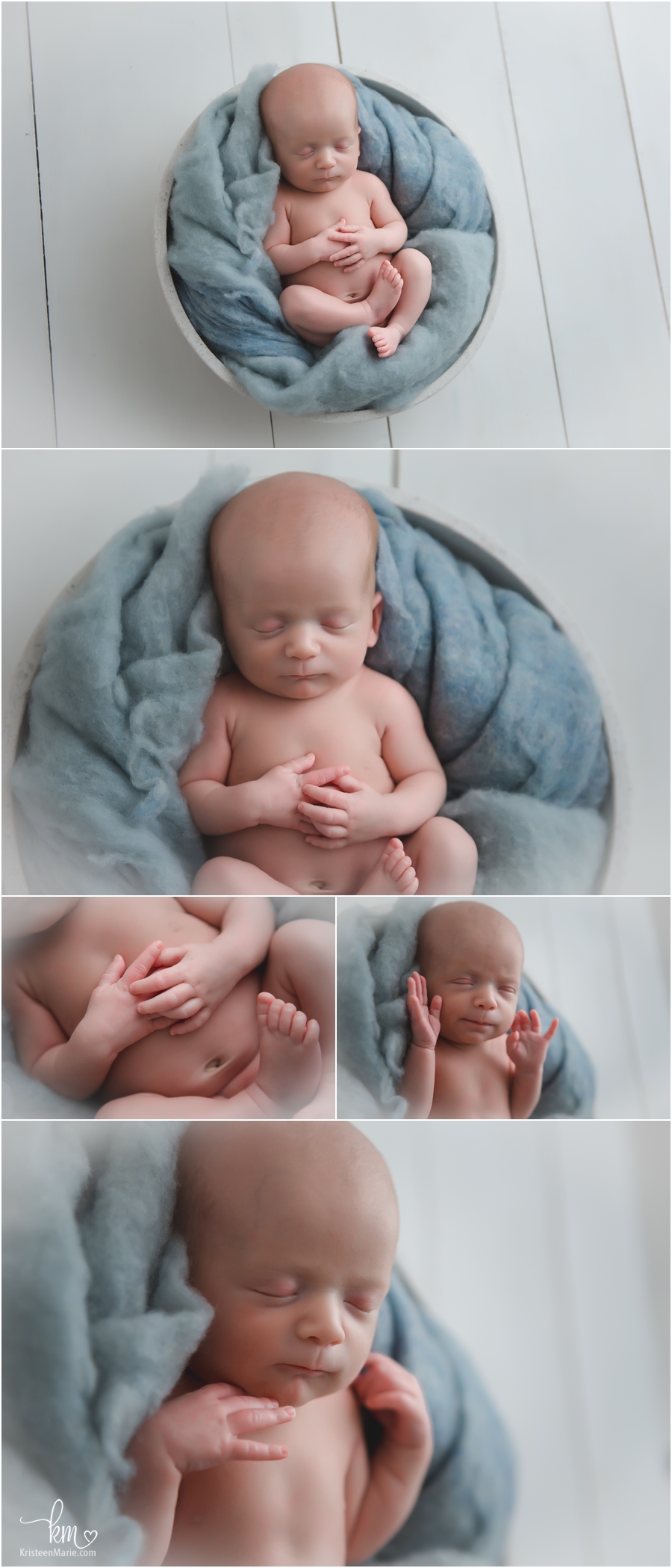 sleeping newborn boy - studio newborn photography