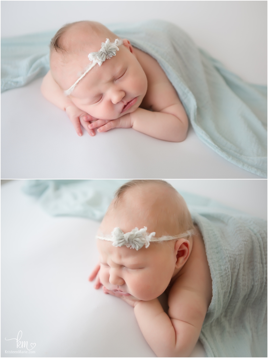 teal newborn picture - Zionsville, IN newborn photography