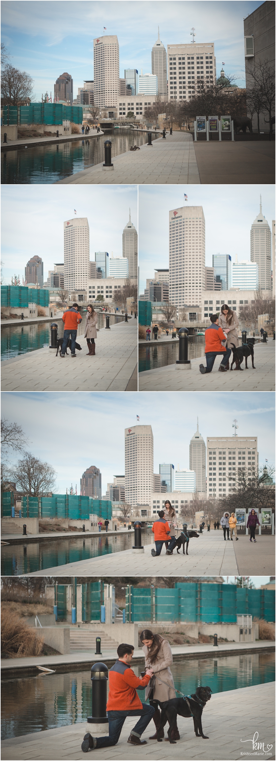 proposal on canal downtown Indianapolis - engagement photography